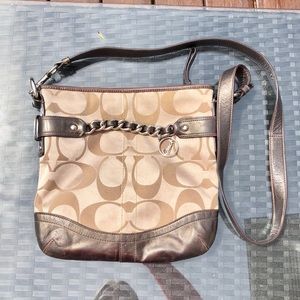 Brown satchel purse